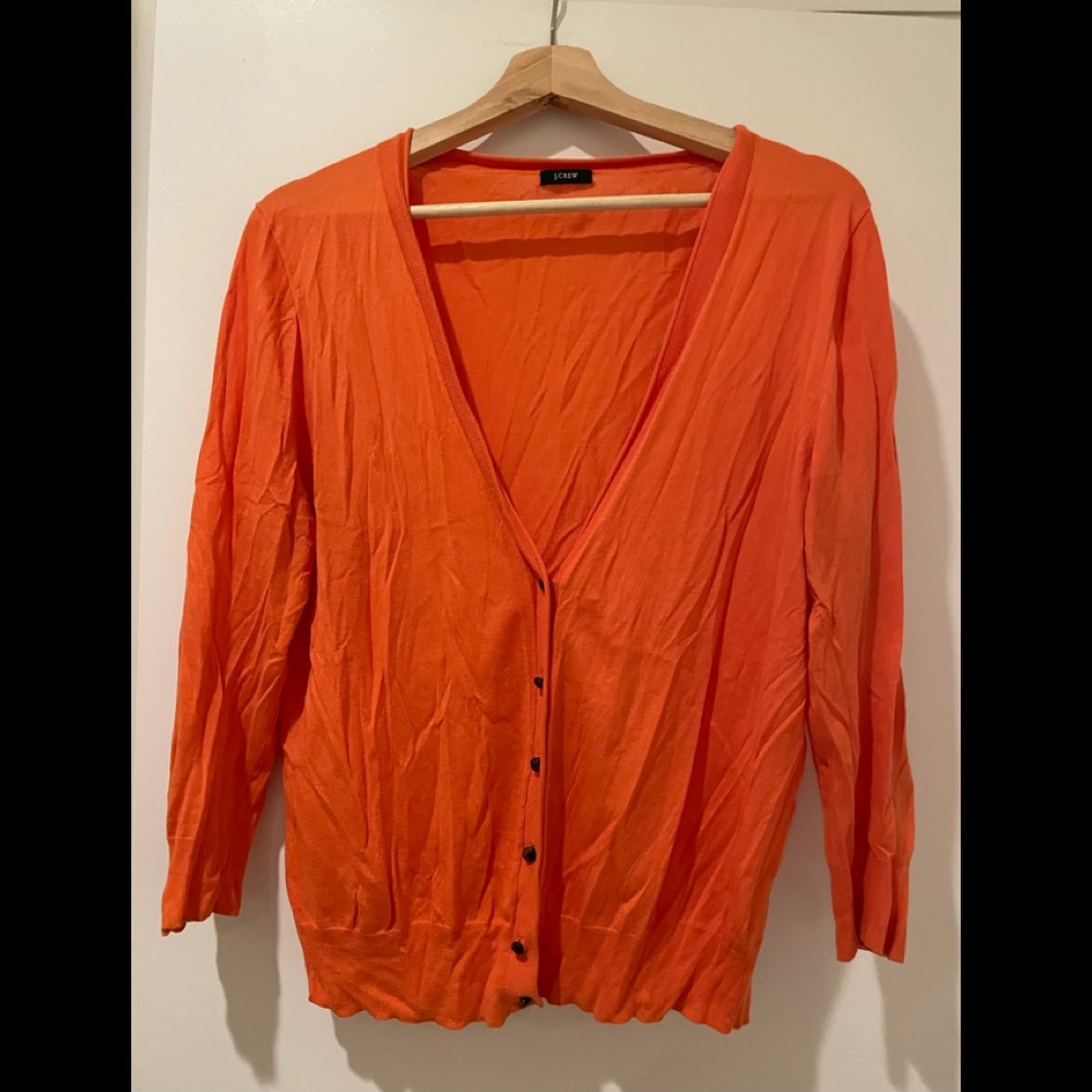 JCrew orange cardigan sweater (L)